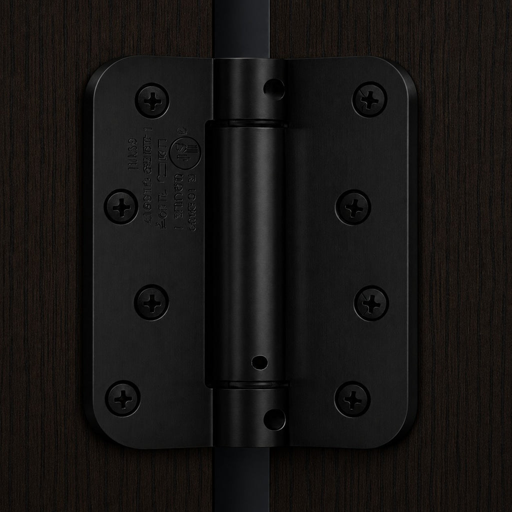 Self Closing Door Hinges 4 Inch Spring Hinge, 5/8" Radius Corners, Auto Close, Heavy Duty for Interior & Fire Rated Doors (2 Pack)