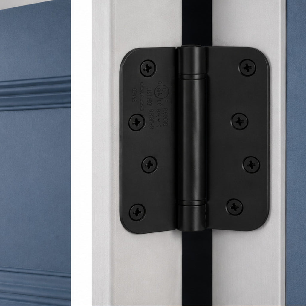 Self Closing Door Hinges 4 Inch Spring Hinge, 5/8" Radius Corners, Auto Close, Heavy Duty for Interior & Fire Rated Doors (2 Pack)