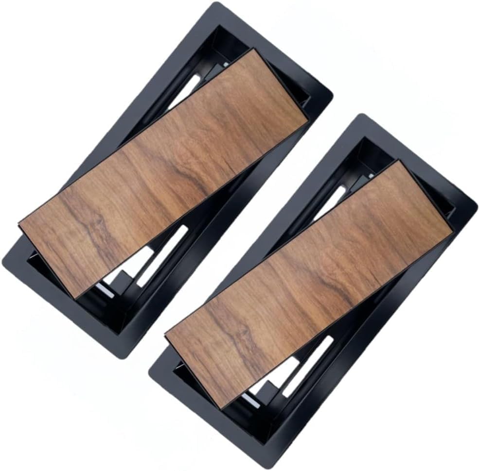 Flush Floor Register Vent 4X10 Heavy Duty Steel Covers Tile Insert Vents registers 10x4 Drop in Custom Modern Hidden Invisible Low Profile Mount 2 Pack