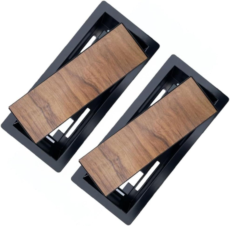 Flush Floor Register Vent 4X10 Heavy Duty Steel Covers Tile Insert Vents registers 10x4 Drop in Custom Modern Hidden Invisible Low Profile Mount 2 Pack