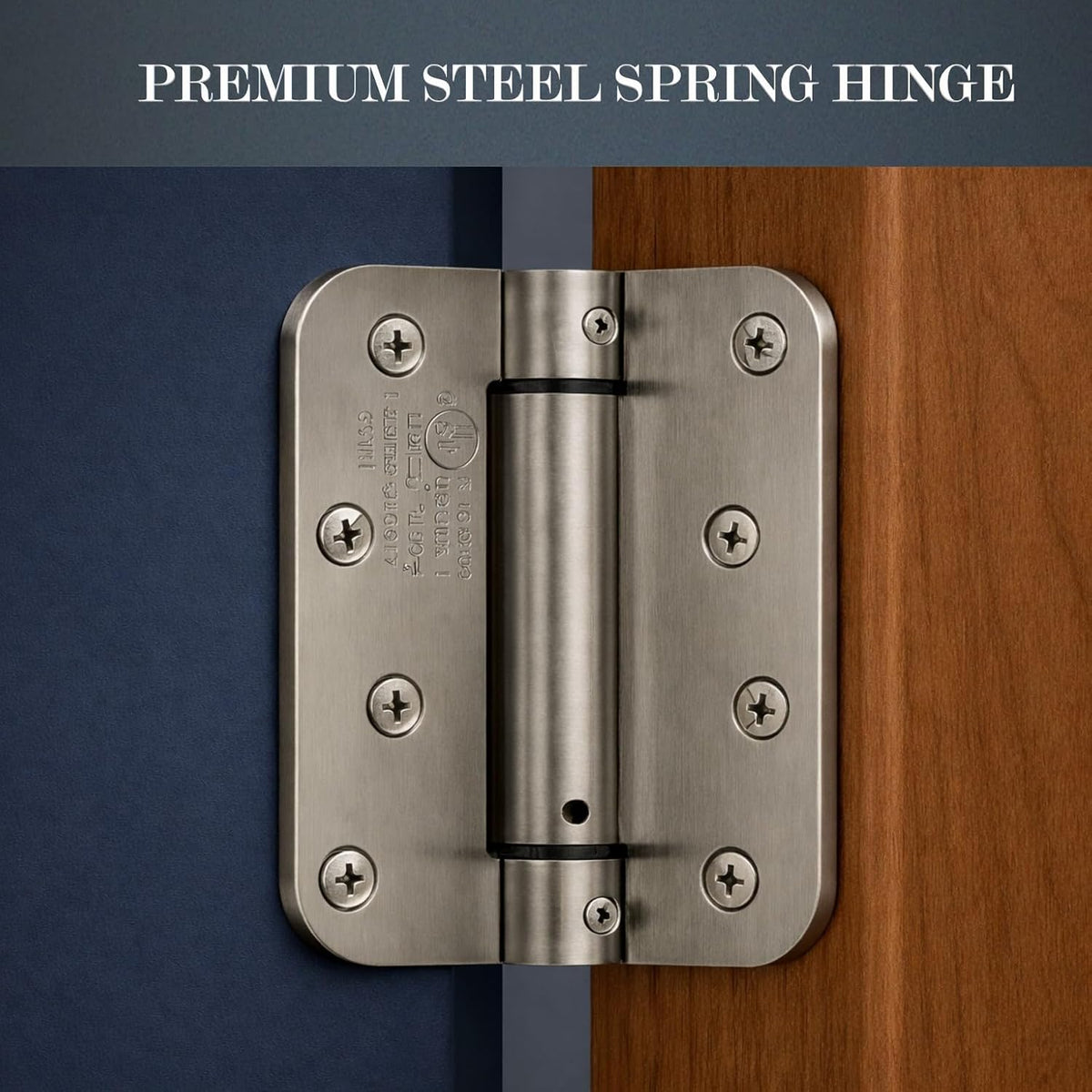Self Closing Door Hinges 4 Inch Spring Hinge, 5/8" Radius Corners, Auto Close  Heavy Duty for Interior & Fire Rated Doors (3 Pack )