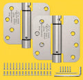 Self Closing Door Hinges 4 Inch Spring Hinge, 5/8" Radius Corners, Auto Close, Heavy Duty for Interior & Fire Rated Doors (2 Pack)