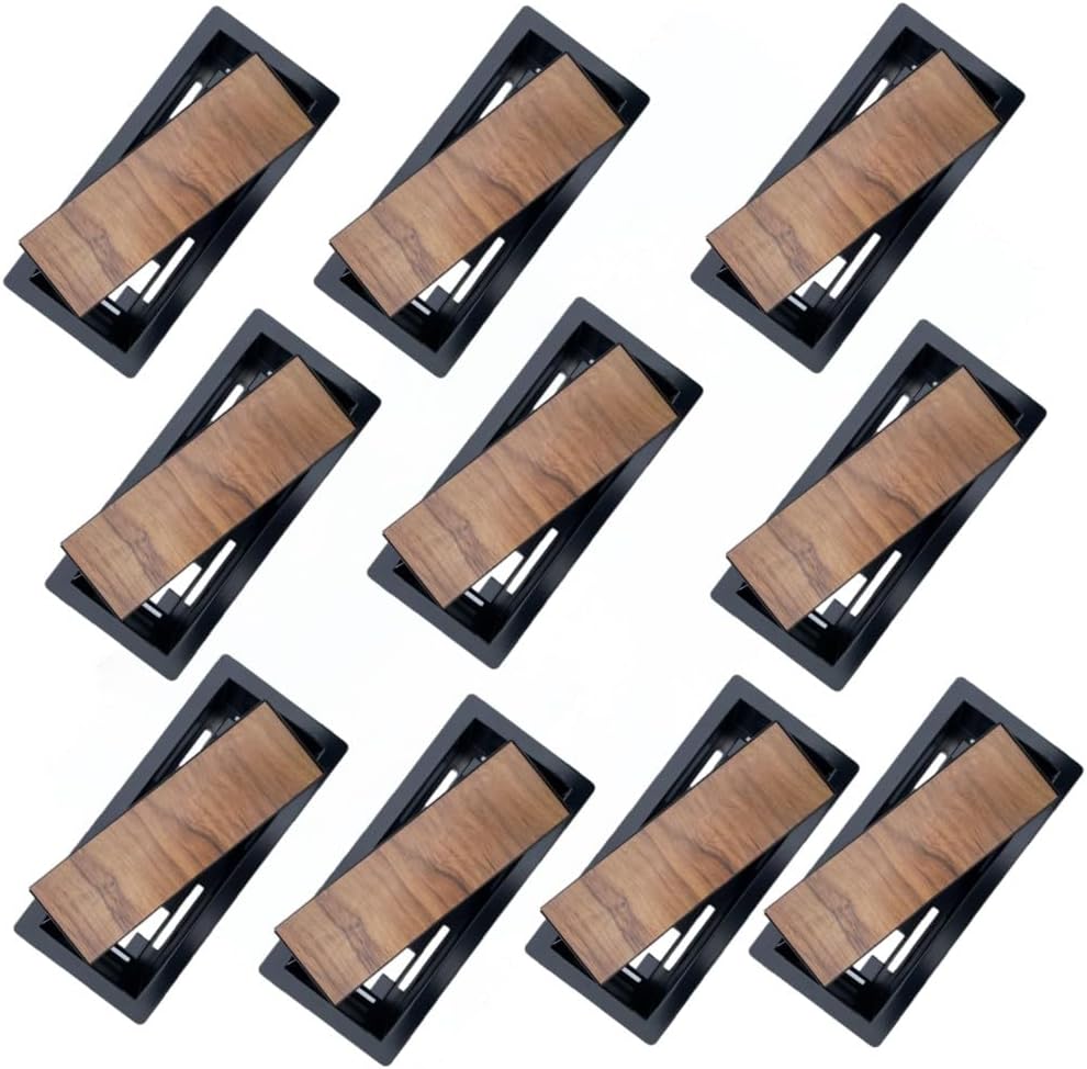 Flush Floor Register Vent 4X10 Heavy Duty Steel Covers Tile Insert Vents registers 10x4 Drop in Custom Modern Hidden Invisible Low Profile Mount 10 Pack)