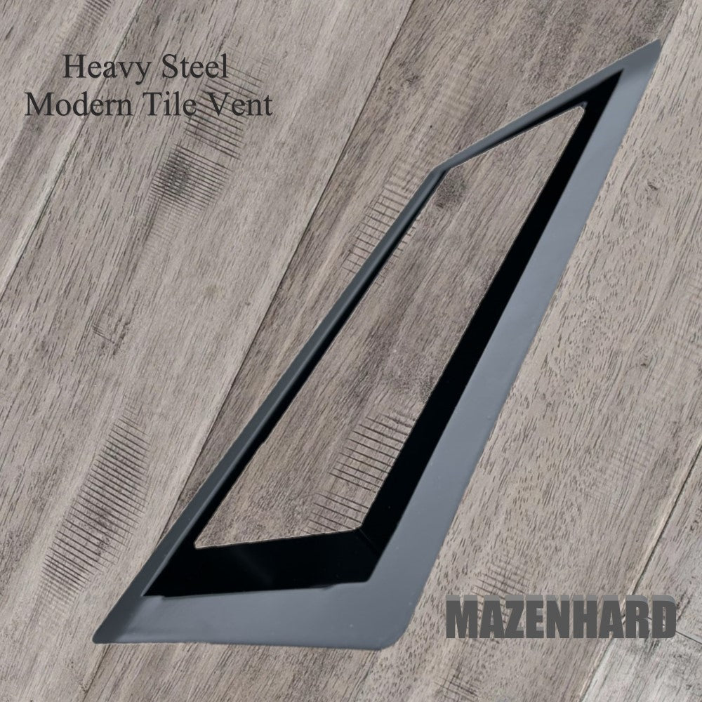 Flush Floor Vent 4X10 Register Heavy Duty Steel Covers Tile Insert 10x4 Drop in Custom Modern Tiles Hidden Invisible Low Profile Mount