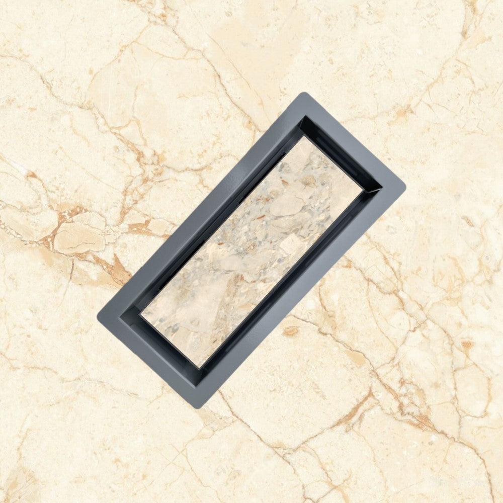 Flush Floor Vent 4X10 Register Heavy Duty Steel Covers Tile Insert 10x4 Drop in Custom Modern Tiles Hidden Invisible Low Profile Mount