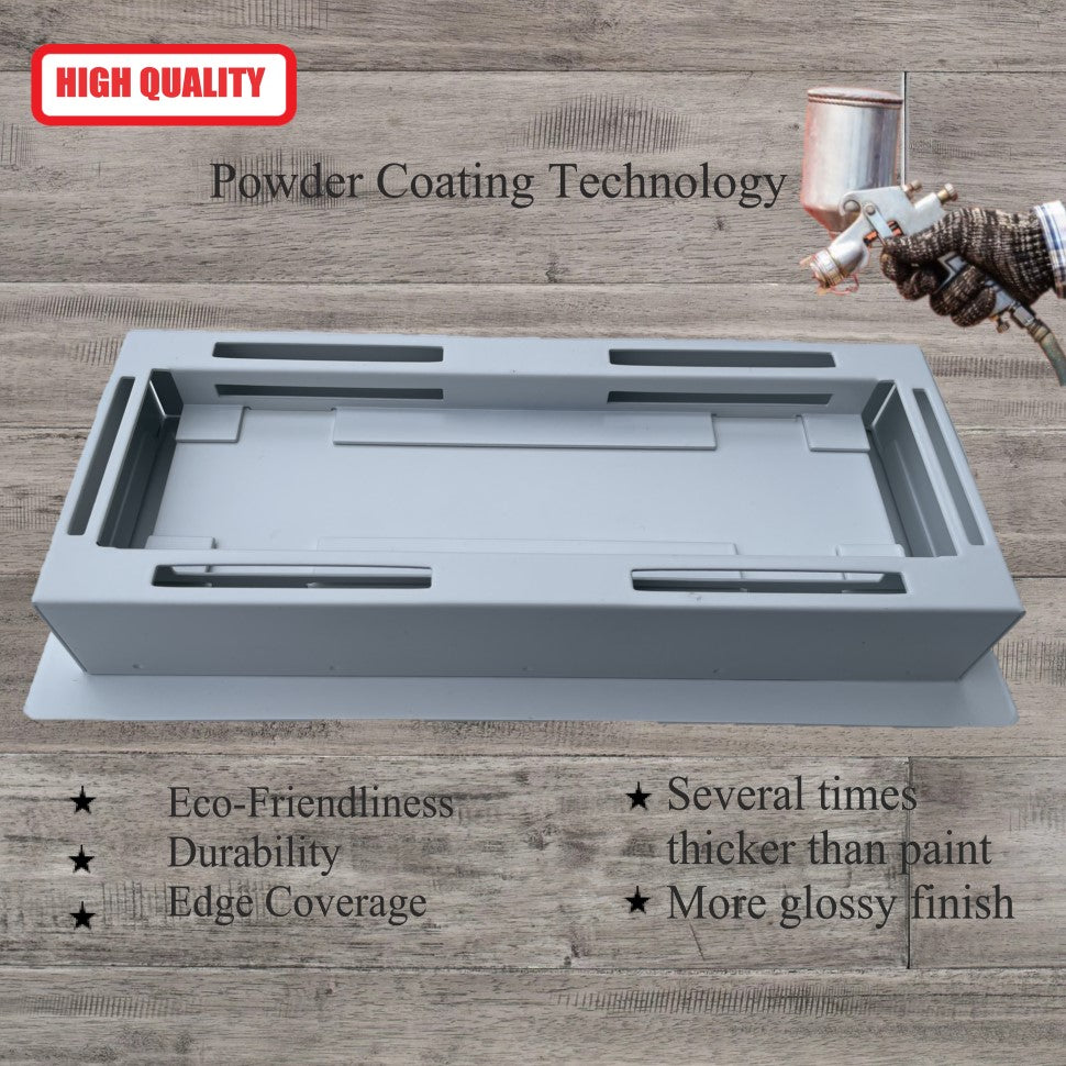 Flush Floor Vent 4X10 Register Heavy Duty Steel Covers Tile Insert Vents registers 10x4 Drop in Custom Modern Hidden Invisible Low Profile Mount