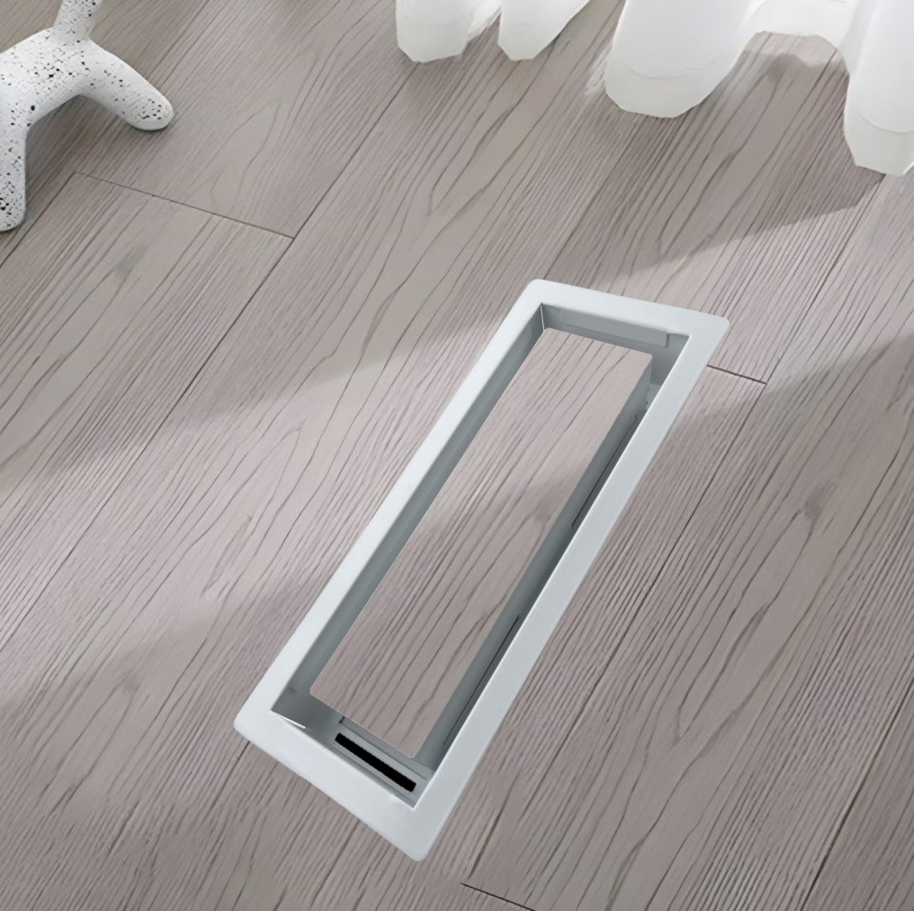 Flush Floor Vent 4X10 Register Heavy Duty Steel Covers Tile Insert Vents registers 10x4 Drop in Custom Modern Hidden Invisible Low Profile Mount