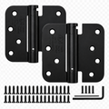 Self Closing Door Hinges 4 Inch Spring Hinge, 5/8" Radius Corners, Auto Close, Heavy Duty for Interior & Fire Rated Doors (2 Pack)