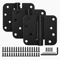 Self Closing Door Hinges 4 Inch Spring Hinge, 5/8" Radius Corners, Auto Close, Heavy Duty for Interior & Fire Rated Doors (3 Pack)